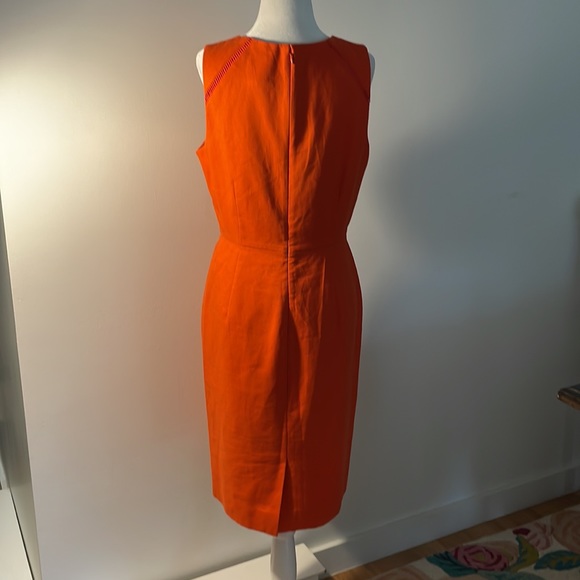 J.CREW Suiting DressClassic Orange Sleeveless Fitted fully lined Dress in Size 8 - Picture 5 of 13